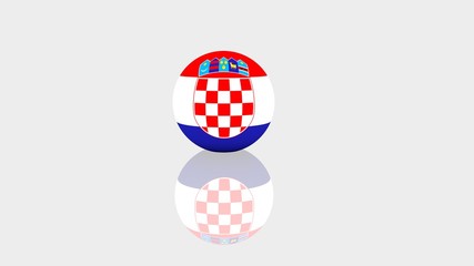 3d rendering sphere Croatia flag