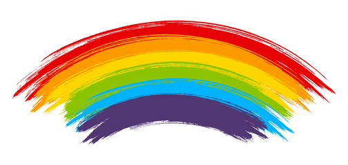 Rainbow paint element isolated on white background