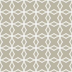 Seamless vector ornament in arabian style. Geometric abstract background. White pattern for wallpapers and backgrounds