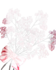 Fototapeta na wymiar watercolor frame for invitation pink roses