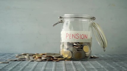 Pension concept money jar