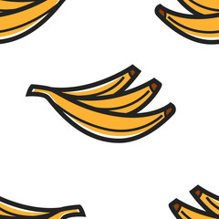 Banana seamless pattern palm fruit Brazil symbol