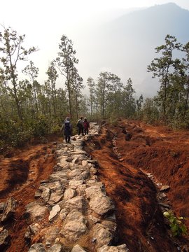 Dawn On Countryside Footpath Nuwakot Nepal
