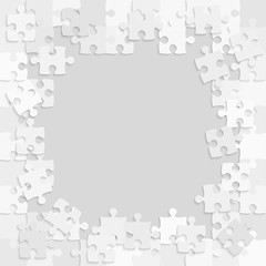 Pieces puzzle jigsaw frame, background or banner.