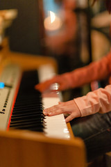 a girl, piano and music