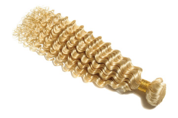 deep curly bleached blonde human hair weaves extensions bundles