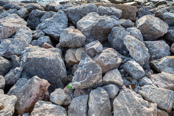 Rock beach, natural stone background