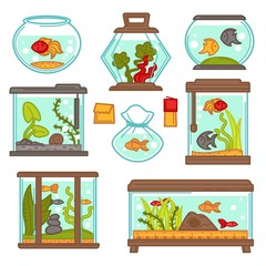Aquarium fish underwater life seaweed indoor decoration or pet