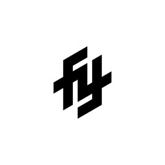 Fototapeta premium illustration letter logo combination from letter F and Y logo design concept