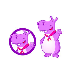 Hippo Fun Character Mascot