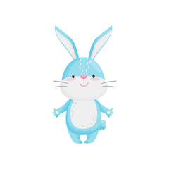Cute rabbit on white background. Vector illustration.