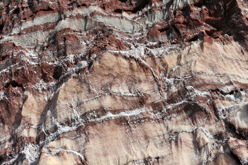 Texture of sand stone and quartz. Island of Hormuz. Iran.