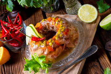 tasty jelly with pork knuckle and pork legs