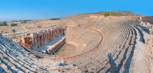 Roman amphitheater in ancient city Hierapolis near Pamukkale, Turkey