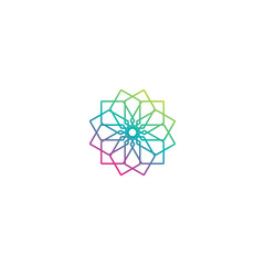 abstract flower colorful logo design concept