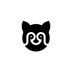 illustration logo from racoon head vector logo design concept