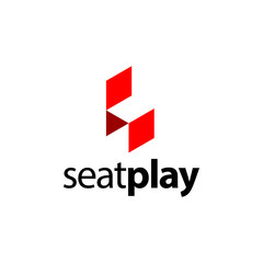 illustration logo from seat or chair with play button logo design concept