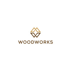 Fototapeta premium wood works logo design