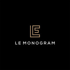 LE monogram logo design - obrazy, fototapety, plakaty