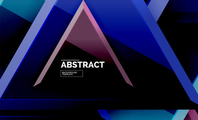 Tech futuristic geometric 3d shapes, minimal abstract background