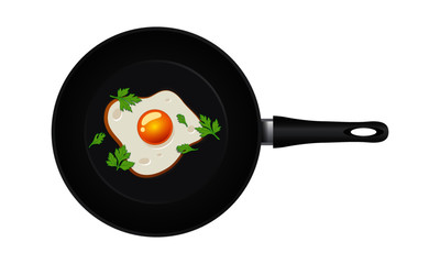 Pan with fried egg