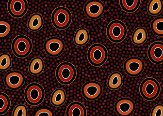 Illustration based on aboriginal style of dot background.