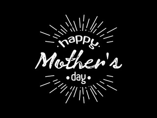 Fototapeta na wymiar Vector happy mother's day vintage style with background black