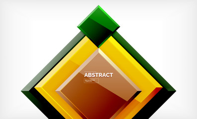 Square abstract background, glossy geometric design