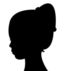 a girl head silhouette vector