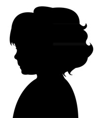 a girl head silhouette vector