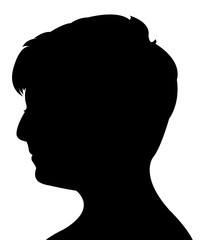a young man head silhouette vector