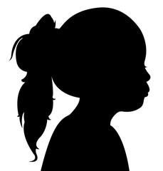 a girl head silhouette vector