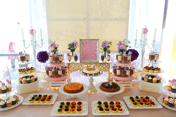 Candy bar with delicious sweets