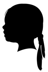 a girl head silhouette vector