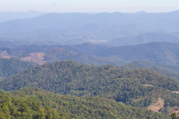 landscape view  mountain and sky