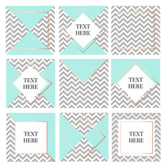 templates Frame square fluide art Gold Fashion