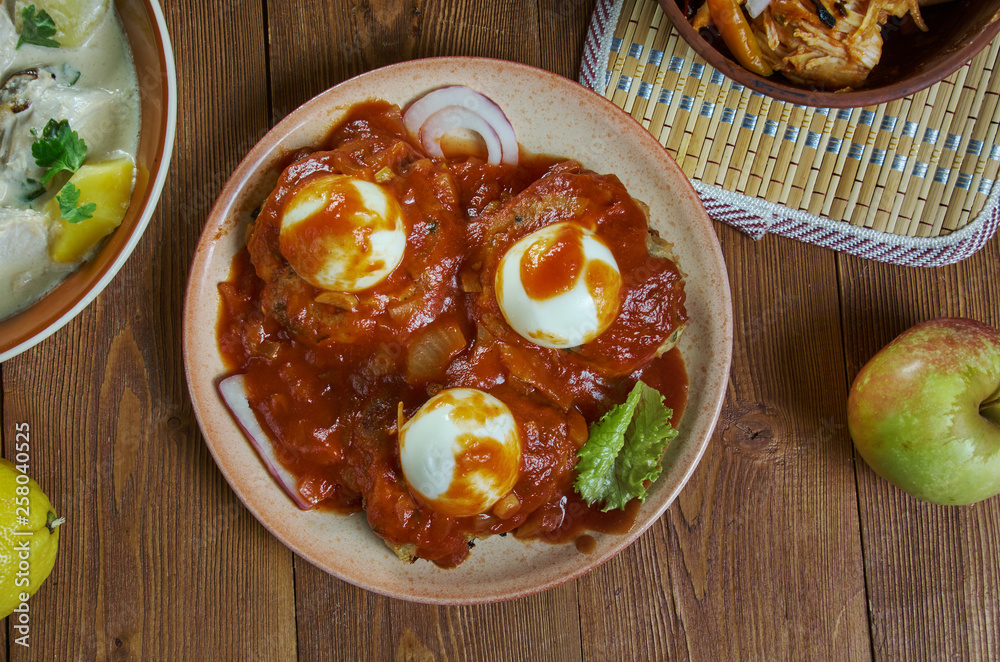 Canvas Prints caucasian ossetian meatballs in tomato sauce