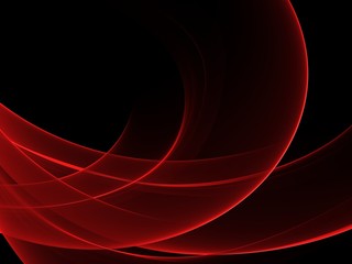 Abstract luminous red and black background. Curl, undulation