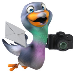 Fun pigeon - 3D Illustration