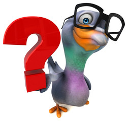 Fun pigeon - 3D Illustration