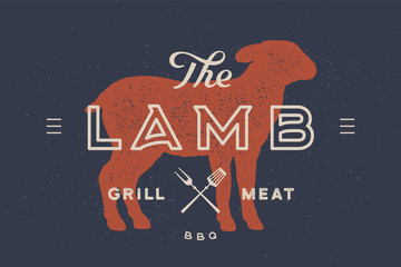 Lamb. Logo with lamb or sheep silhouette © foxysgraphic