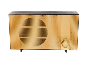 old radio isolated on white background