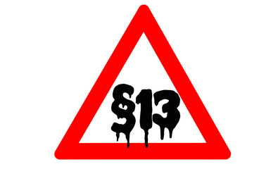 Artikel 13 Warnschild