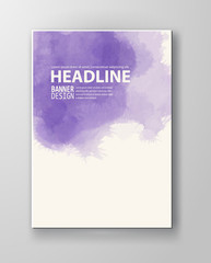 Watercolor purple color design banner