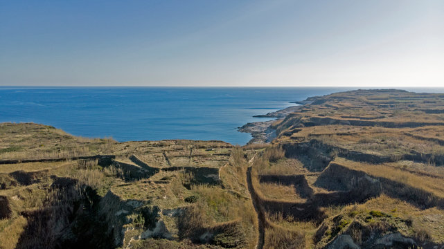 Aerial shot of island Susak, Croatia