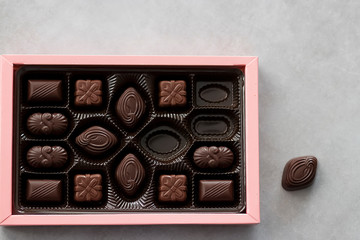 Box of chocolate candies.