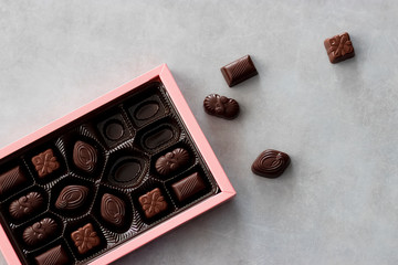 Box of chocolate candies.