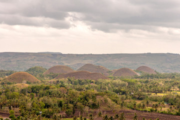 Fototapeta na wymiar Chocolate hills in the Philippines