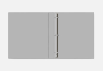 3 ring binder, realistic mockup. Open folder, vector template