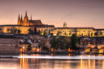 Fototapeta na wymiar Prague old town, Cech Republic. Praha Castle with churches, chapels and tower